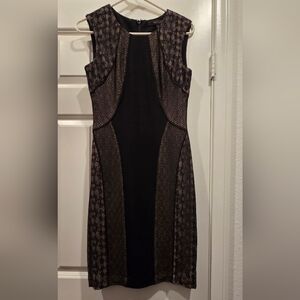 BCBGMaxAzria Black and Brown Midi Dress